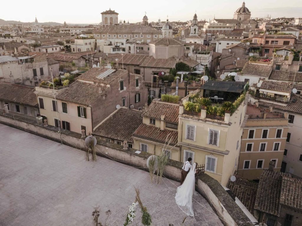 Eloping in Italy: Rooftop-Elopement-in-Rome