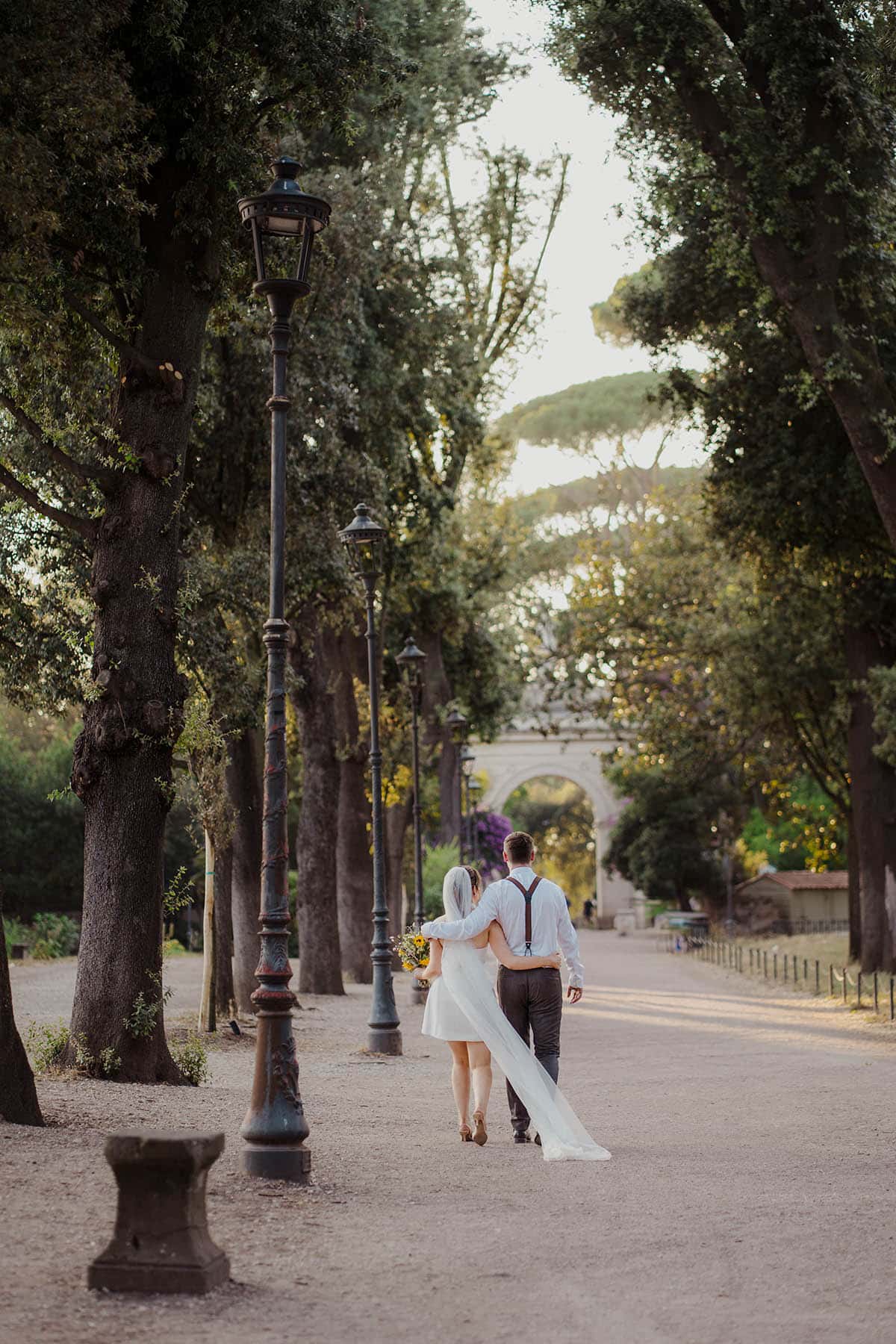 Intimate elopement portrait, Rome