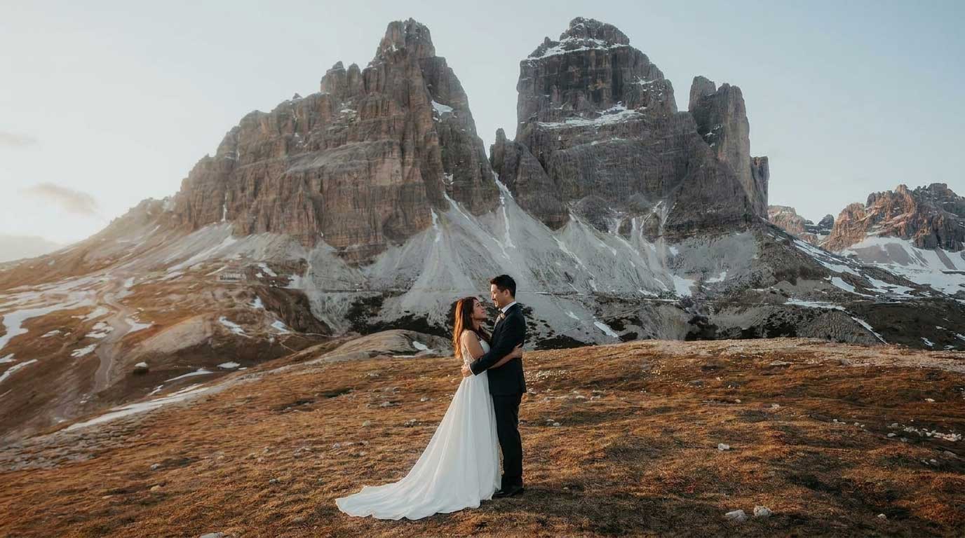 Elopement ceremony in the Dolomites, Italy