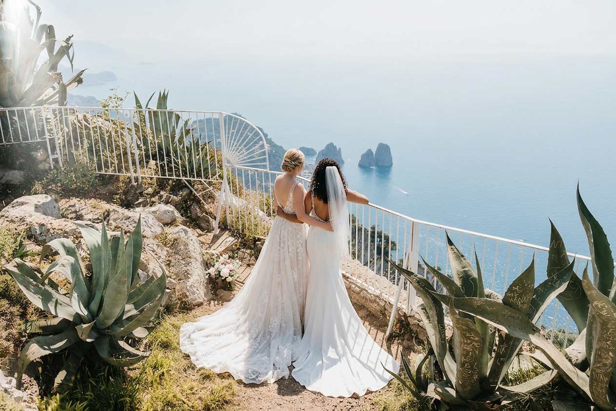 Elopement on the Amalfi Coast with Faraglioni view