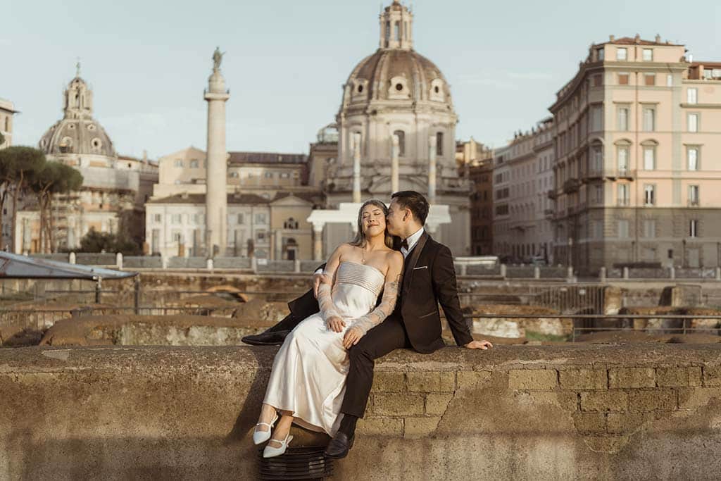 Trajan's Forum at dawn, Rome elopement